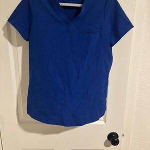 Women's Madala Galaxy Blue V-Neck Scrub Top
